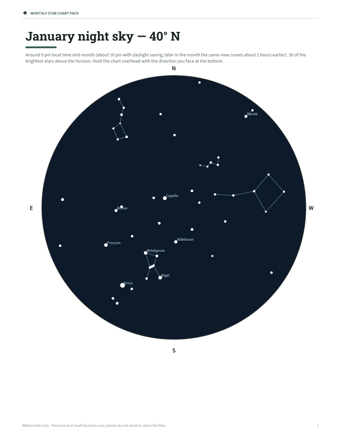Preview of the first page of 12 charts, 40° N (PDF)